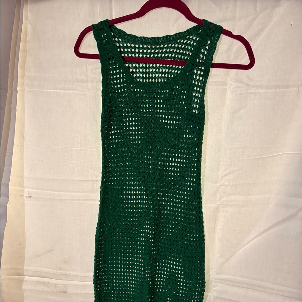Emerald Green Mesh Swim Coverup